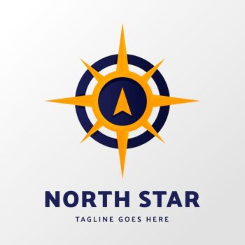 Free Vector | Gradient colored north star logo
