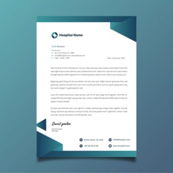 Free Vector | Gradient hospital and healthcare letterhead template