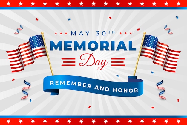 Free Vector | Gradient memorial day background