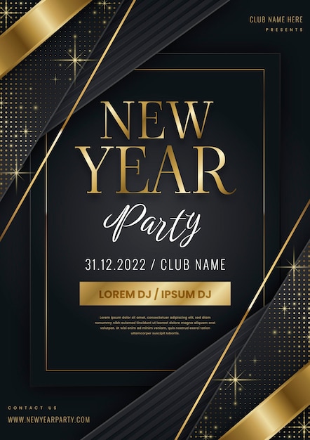 Free Vector | Gradient new year vertical poster template