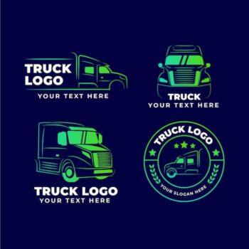 Free Vector | Gradient truck logo collection