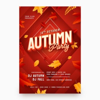 Free Vector | Gradient vertical poster template for autumn celebration