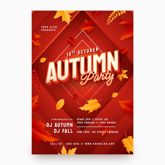 Free Vector | Gradient vertical poster template for autumn celebration