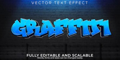 Free Vector | Graffiti paint text effect, editable urban and spray text style