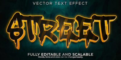 Free Vector | Graffiti text effect, editable spray and street text style
