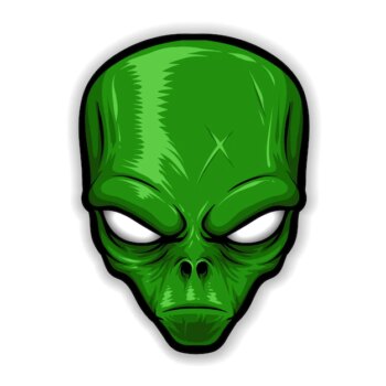 Free Vector | Green alien head vector logo