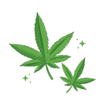 Free Vector | Green cannabis leaves hand drawn cartoon illustration