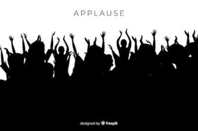 Free Vector | Group of people applauding silhouette