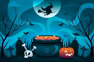 Free Vector | Halloween background in flat design