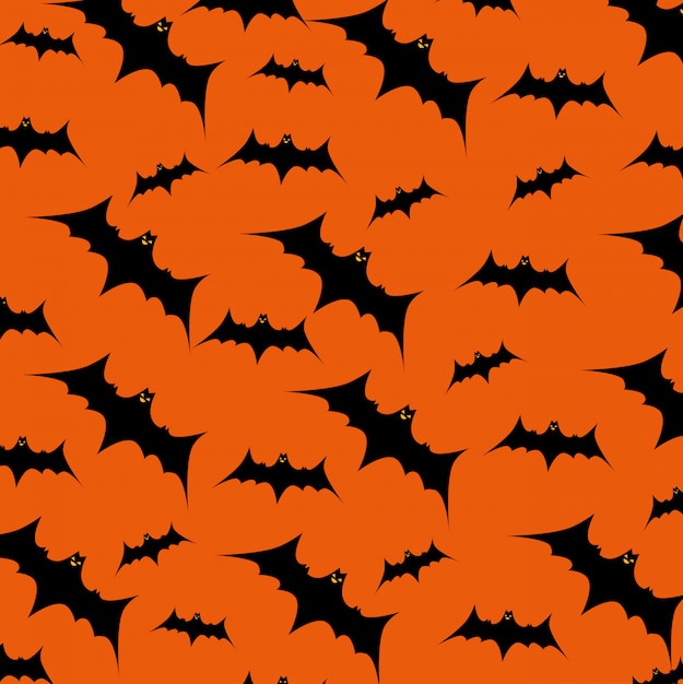 Free Vector | Halloween card with bats flying pattern