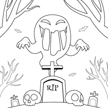 Free Vector | Halloween celebration coloring page illustration