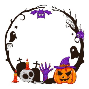 Free Vector | Halloween frame drawn concept