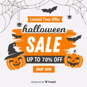 Free Vector | Halloween sale composition with vintage style