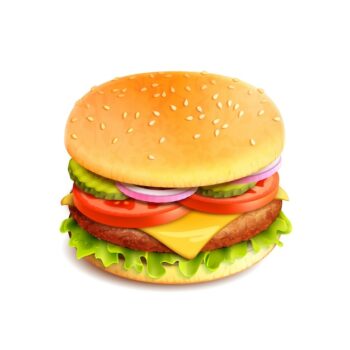 Free Vector | Hamburger realistic isolated