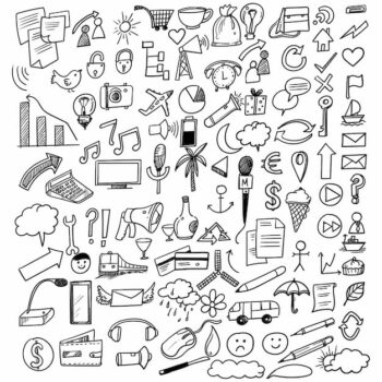Free Vector | Hand draw doodle education and work set