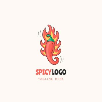 Free Vector | Hand draw spicy logo  design