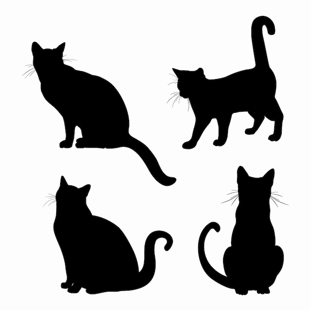 Free Vector | Hand drawn animals silhouette illustration