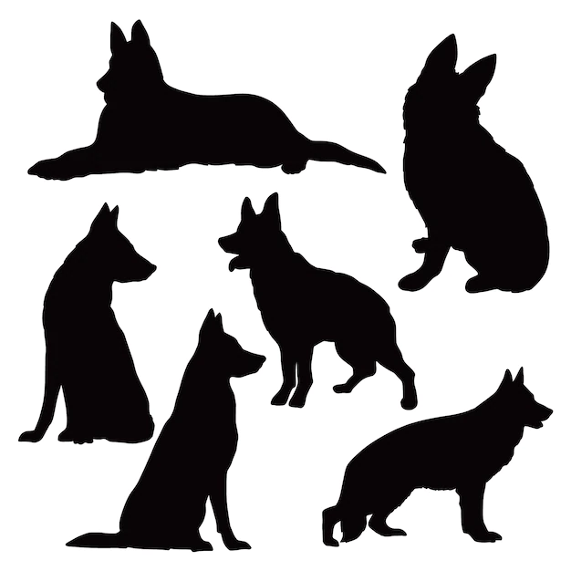 Free Vector | Hand drawn animals silhouette set illustration