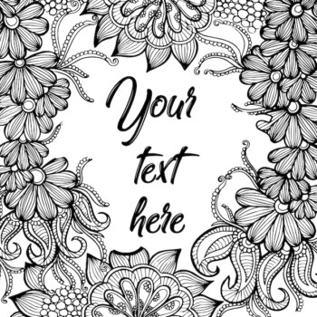 Free Vector | Hand drawn black & white adult coloring background
