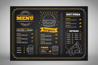 Free Vector | Hand drawn blackboard menu for restaurant