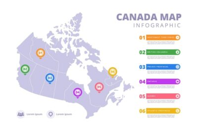 Free Vector | Hand-drawn canada map infographic