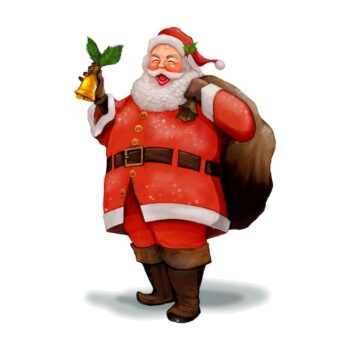 Free Vector | Hand drawn cheerful santa claus carrying a presents sack