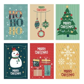 Free Vector | Hand drawn christmas cards template