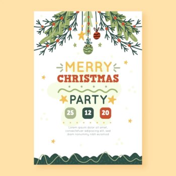 Free Vector | Hand drawn christmas party flyer template