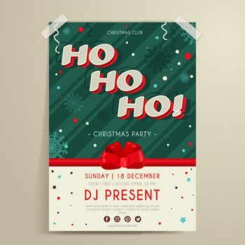 Free Vector | Hand drawn christmas party poster template