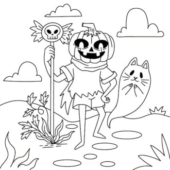 Free Vector | Hand drawn coloring page illustration for halloween celebration