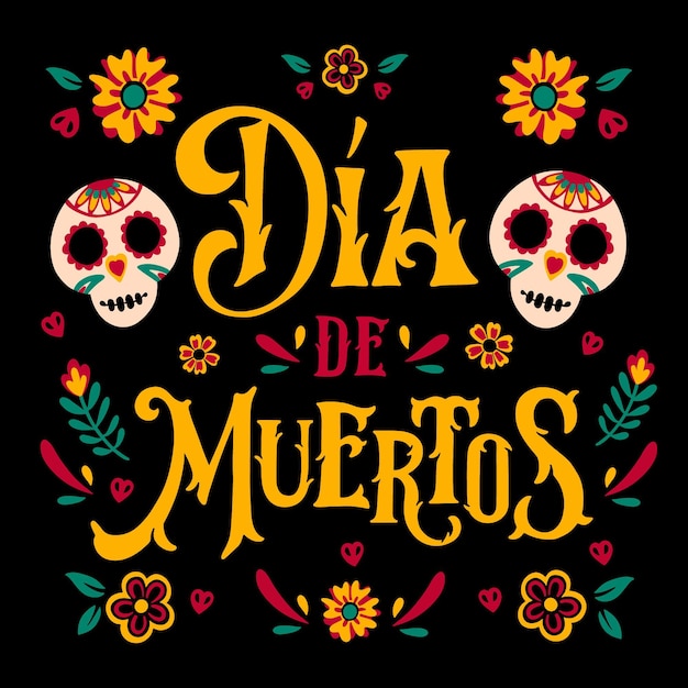 Free Vector | Hand drawn dia de muertos lettering