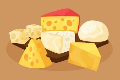 Free Vector | Hand drawn different types of cheese