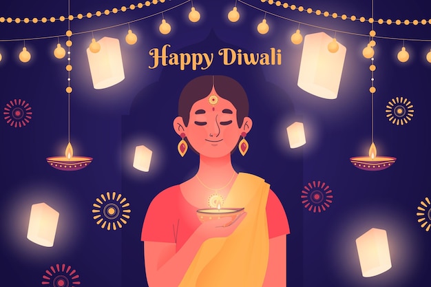 Free Vector | Hand drawn diwali concept