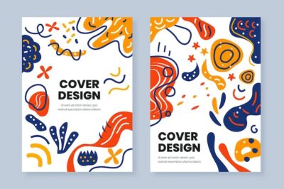 Free Vector | Hand drawn flat abstract shapes covers pack