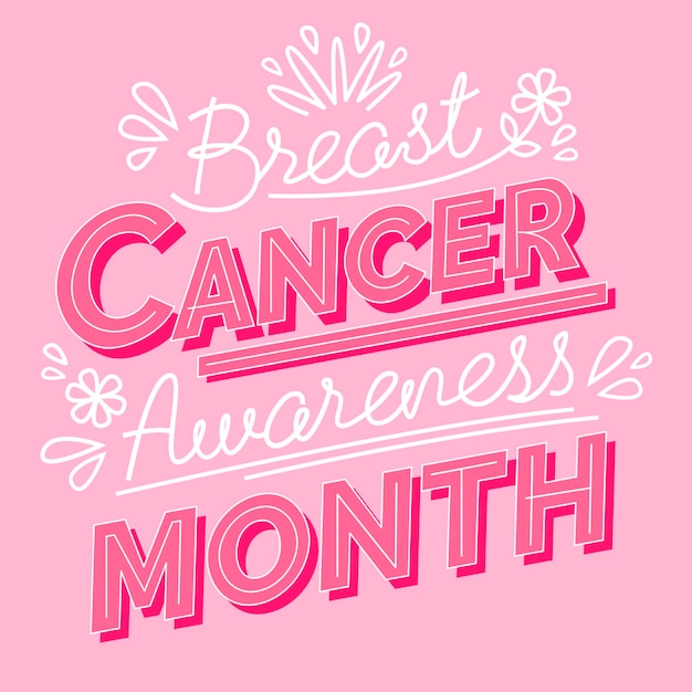 Free Vector | Hand drawn flat breast cancer awareness month lettering