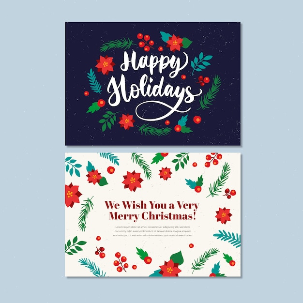 Free Vector | Hand drawn flat business christmas cards