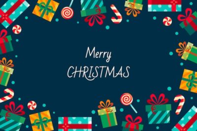 Free Vector | Hand drawn flat christmas background with presents