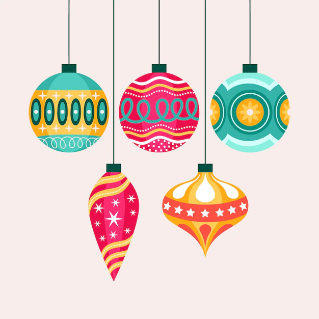 Free Vector | Hand drawn flat christmas ball ornaments collection