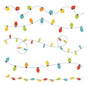 Free Vector | Hand drawn flat christmas lights collection