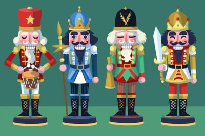 Free Vector | Hand drawn flat christmas nutcrackers collection