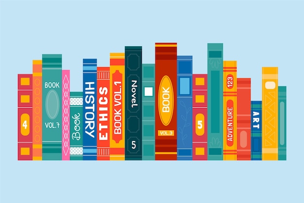 Free Vector | Hand drawn flat design book spine illustration