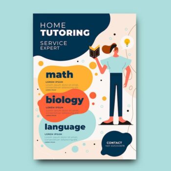 Free Vector | Hand drawn flat design tutoring flyer