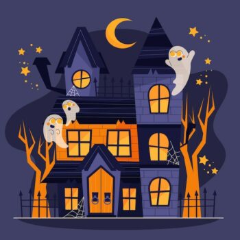 Free Vector | Hand drawn flat halloween house illustration