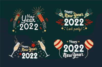 Free Vector | Hand drawn flat new year's eve elements collection