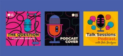 Free Vector | Hand drawn flat podcast cover design