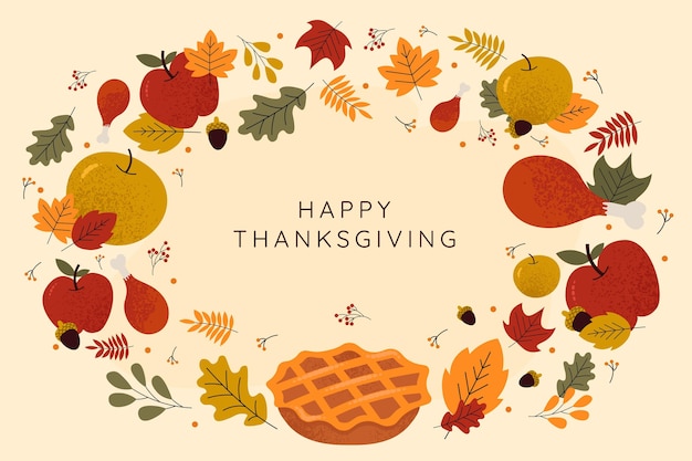 Free Vector | Hand drawn flat thanksgiving background