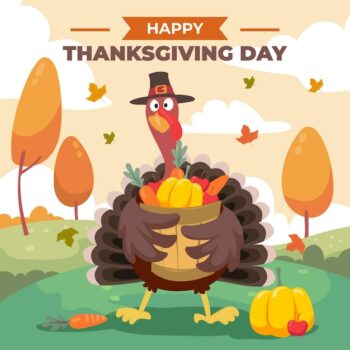 Free Vector | Hand drawn flat thanksgiving illustration