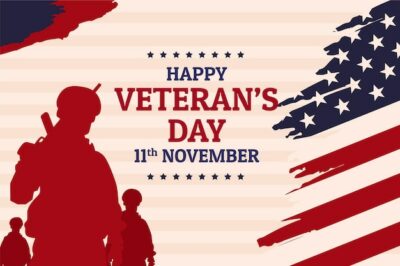 Free Vector | Hand drawn flat veteran's day background