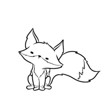 Free Vector | Hand drawn fox outline illustration