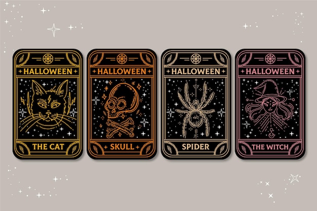 Free Vector | Hand drawn halloween card collection